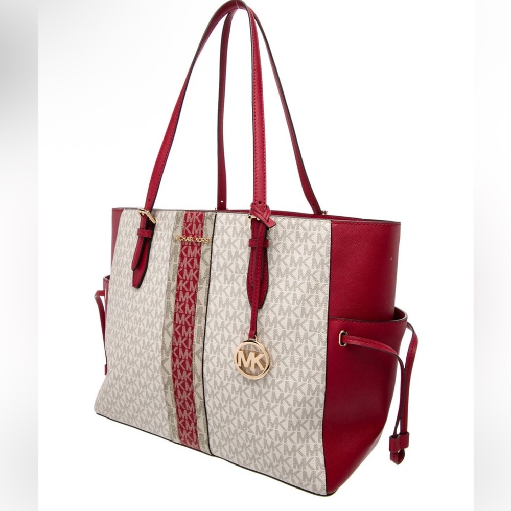 Michael Kors Gilly Large Color-Block Logo and Leather Tote Bag - Picture 3 of 7